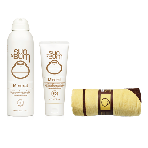 BEACH COVERED (MINERAL LOTION + MINERAL SPRAY + SUN BUM TOWEL)