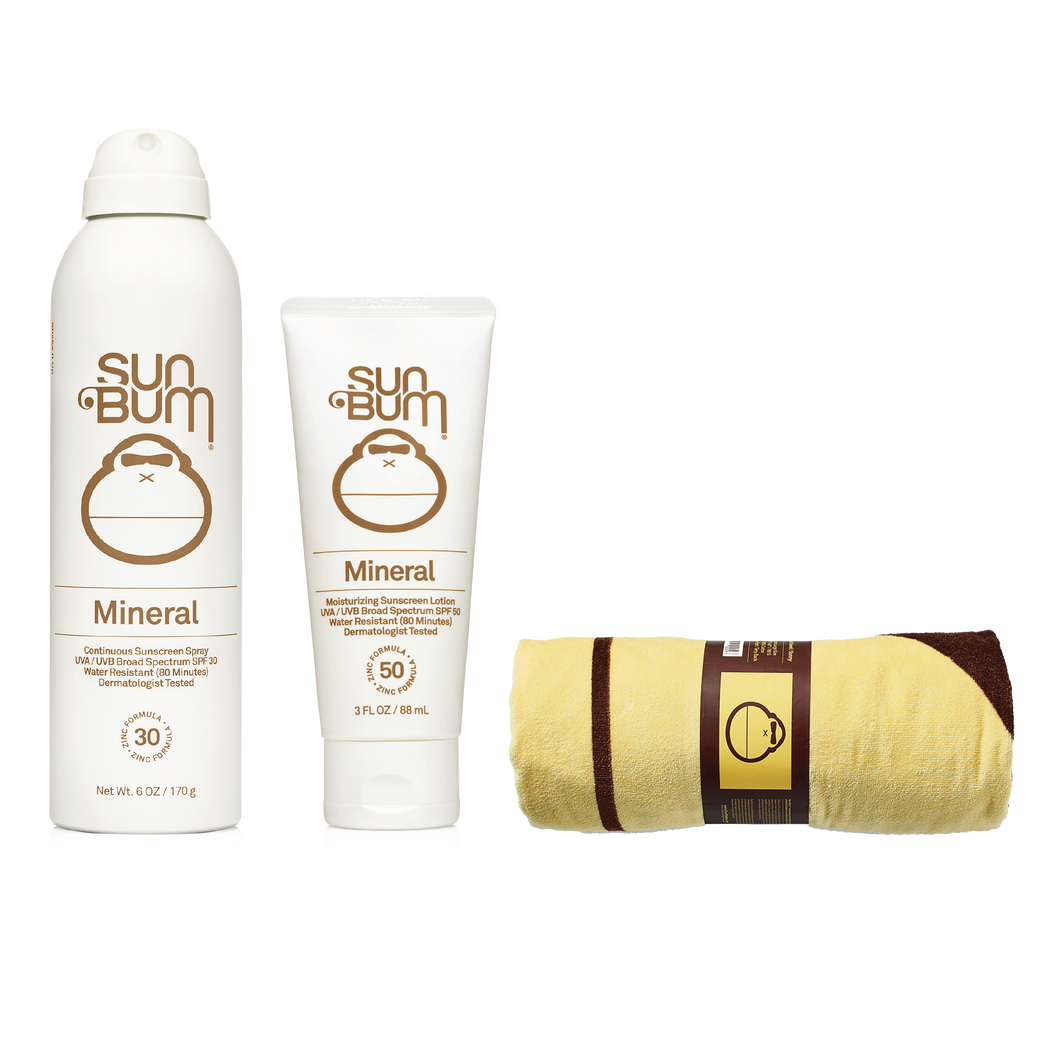 BEACH COVERED (MINERAL LOTION + MINERAL SPRAY + SUN BUM TOWEL)